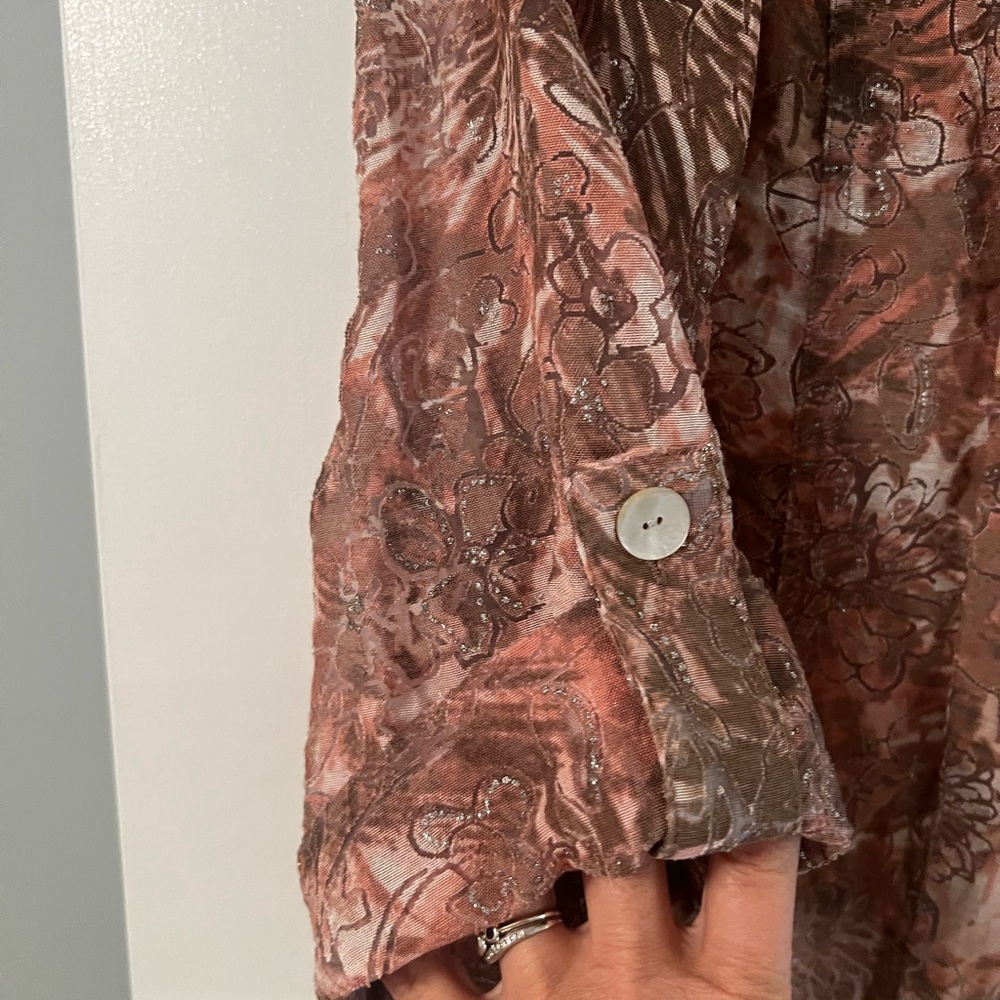 Ruby Rd. Earthy Tones Button-Up Blouse - Picture 2 of 7
